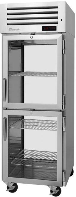 Turbo Air - PRO Series 28.75" Silver One-Section Pass-Thru Heated Cabinet and 4 Hinged Self-Closing Glass Half Doors - PRO-26-2H2-G-PT (ETA 5-6 Weeks)
