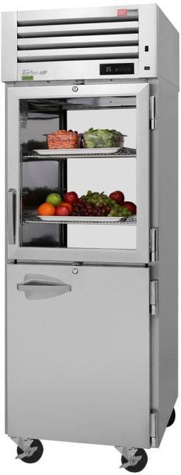 Turbo Air - PRO Series 28.75" Silver Pass-Thru, One-Section Refrigerator with 3 Stainless Steel Wire Shelves - PRO-26R-GSH-PT-N (ETA 5-6 Weeks)