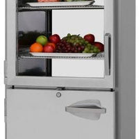 Turbo Air - PRO Series 28.75" Silver Pass-Thru, One-Section Refrigerator with 3 Stainless Steel Wire Shelves - PRO-26R-GSH-PT-N (ETA 5-6 Weeks)
