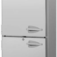 Turbo Air - PRO Series 28.75" Silver Pass Thru Refrigerator and 2 Half Glass Front Door / 2 Half Solid Back Door - PRO-26-2R-SG-PT-N (ETA 5-6 Weeks)