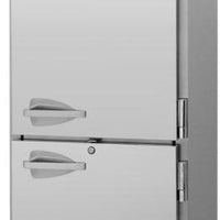 Turbo Air - PRO Series 28.75" Silver Pass Thru Refrigerator and 2 Half Glass Front Door / 2 Half Solid Back Door - PRO-26-2R-SG-PT-N (ETA 5-6 Weeks)