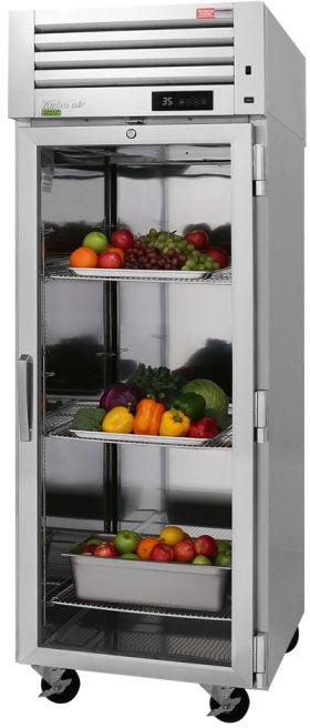 Turbo Air - PRO Series 28.75" Silver Pass-Thru Refrigerator with 1 Glass Front Door / 1 Solid Back Door - PRO-26R-GS-PT-N (ETA 5-6 Weeks)