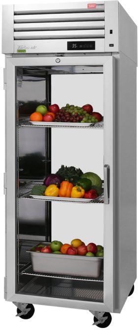 Turbo Air - PRO Series 28.75" Silver Pass Thru Refrigerator with 2 Glass Full Doors - PRO-26R-G-PT-N (ETA 5-6 Weeks)