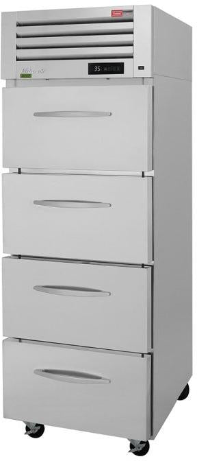 Turbo Air - PRO Series 28.75" Silver Reach-in One-Section Refrigerator with 4 Solid Stainless Steel Drawers - PRO-26R-D4-N (ETA 5-6 Weeks)