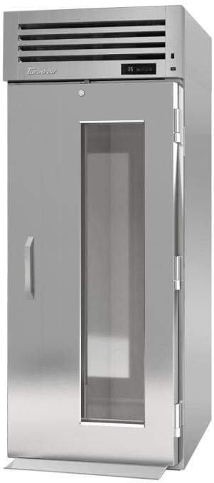 Turbo Air - PRO Series 34" Silver Roll-in, One-Section Refrigerator with 1 Hinged Glass Door with Lock - PRO-26R-G-RI-N (ETA 5-6 Weeks)