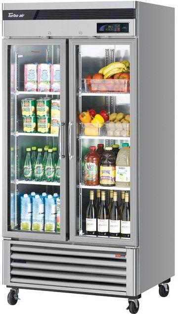 Turbo Air - PRO Series 39.25" Two-Section Glass Door Refrigerator with 6 PE Coated Wire Shelves - TSR-35GSD-N (ETA 5-6 Weeks)