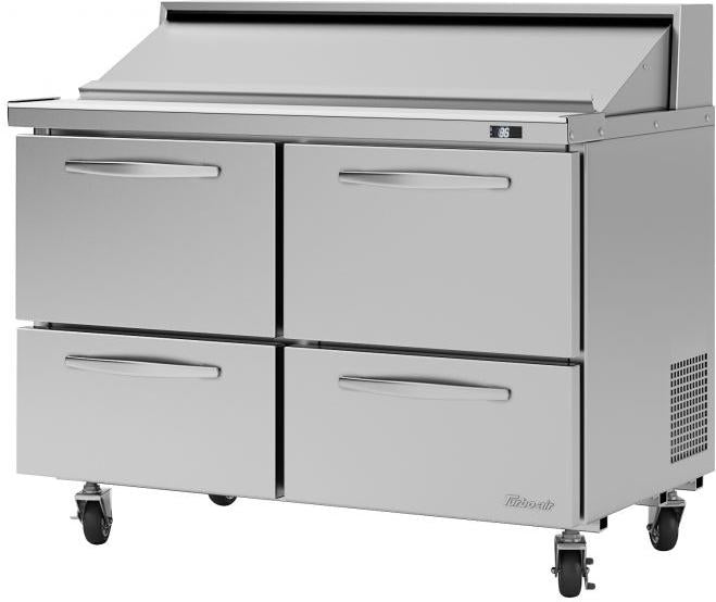 Turbo Air - PRO Series 48.25" Silver Sandwich/Salad Unit with 4 Drawers and Side-Breathing - PST-48-D4-N (ETA 5-6 Weeks)