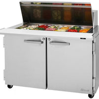 Turbo Air - PRO Series 48.25" Silver Two-Section Mega Top Sandwich/Salad Prep Table with Side Breathing - PST-48-18-N (ETA 5-6 Weeks)
