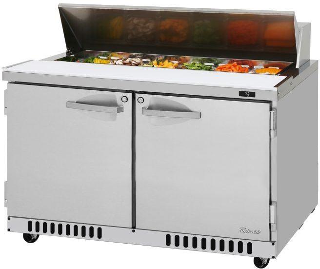 Turbo Air - PRO Series 48.25" Silver Two-Section Sandwich/Salad Prep Table with Front Breathing Airflow - PST-48-FB-N (ETA 5-6 Weeks)