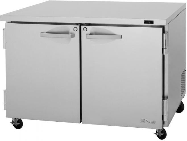 Turbo Air - PRO Series 48.25" Silver Undercounter Drawers Freezer with 2 Hinged Swing Solid Doors with Locks - PUF-48-N (ETA 5-6 Weeks)