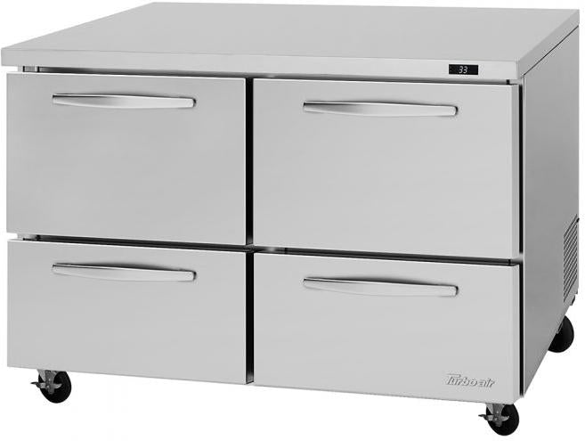Turbo Air - PRO Series 48.25" Silver Undercounter Refrigerator Drawers with 4 Drawers - PUR-48-D4-N (ETA 5-6 Weeks)
