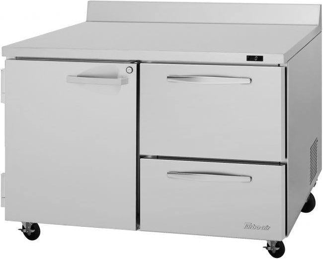 Turbo Air - PRO Series 48.25" Silver Worktop Freezer with 2 Right Drawers + Left Hinged Door - PWF-48-D2R(L)-N (ETA 5-6 Weeks)