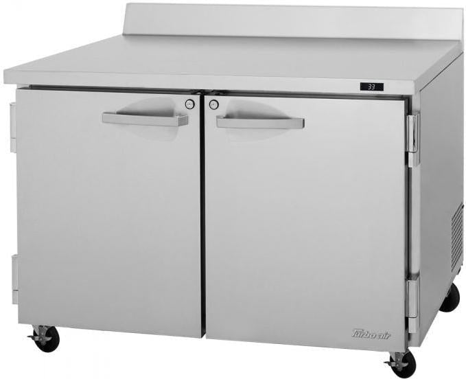 Turbo Air - PRO Series 48.25" Silver Worktop Refrigerator with 2 Solid Doors - PWR-48-N (ETA 5-6 Weeks)
