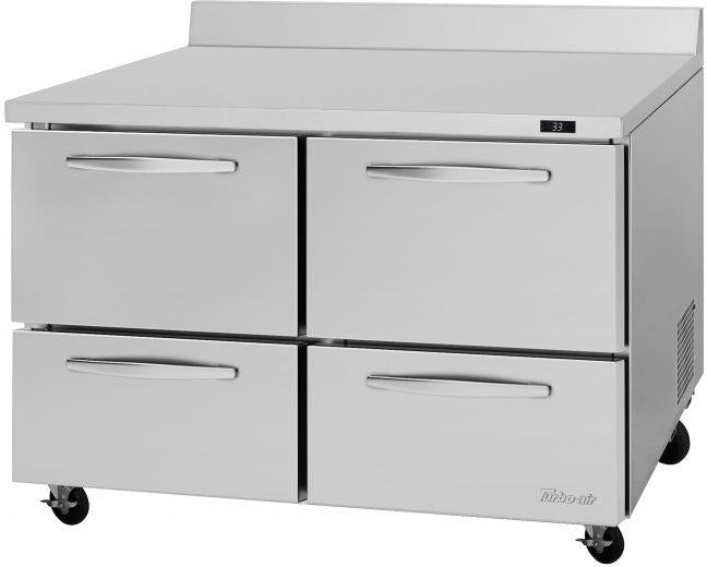 Turbo Air - PRO Series 48.25" Silver Worktop Refrigerator with 4 Drawers - PWR-48-D4-N (ETA 5-6 Weeks)