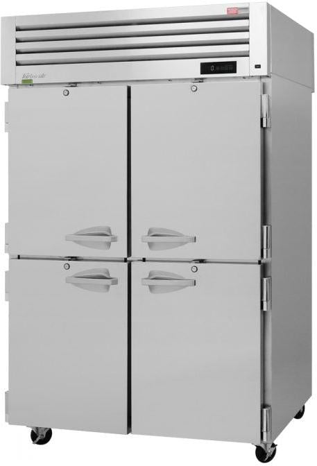Turbo Air - PRO Series 51.75" Silver Reach-in, Two-Section Freezer With 6 Stainless Steel Wire Shelves - PRO-50-4F-N(-AL) (ETA 5-6 Weeks)