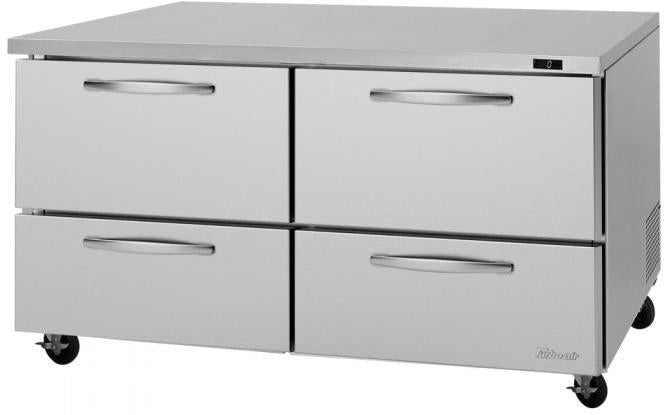 Turbo Air - PRO Series 60.25" Silver Undercounter Drawers Freezer with 4 Drawers - PUF-60-D4-N (ETA 5-6 Weeks)