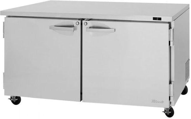 Turbo Air - PRO Series 60.25" Silver Undercounter Freezer with 2 Doors with Heavy Duty Hinges and Handles - PUF-60-N (ETA 5-6 Weeks)
