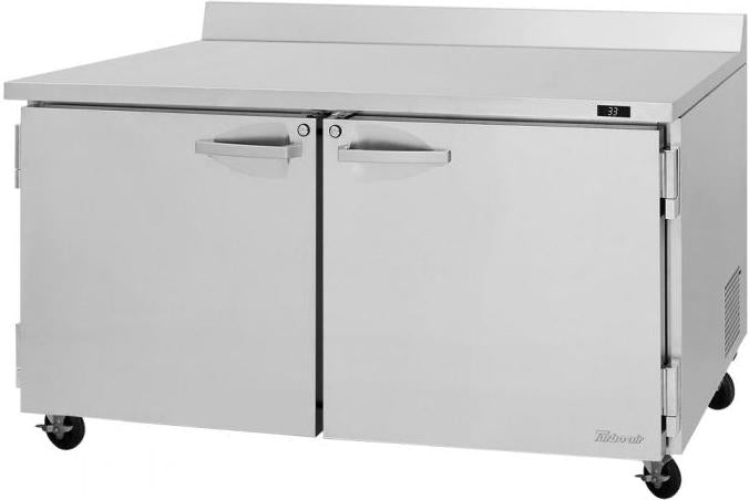 Turbo Air - PRO Series 60.25" Silver Worktop Refrigerator with 2 Solid Doors - PWR-60-N (ETA 5-6 Weeks)