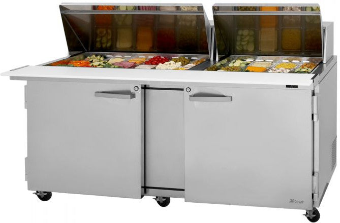 Turbo Air - PRO Series 72.6" Mega Top Sandwich/Salad Prep Table with 3 Solid Doors - PST-72-30-N (ETA 5-6 Weeks)