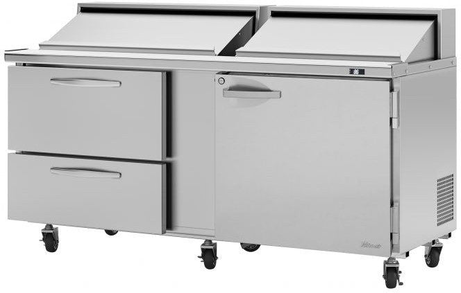 Turbo Air - PRO Series 72.6" Sandwich/Salad Unit with 2 Drawers and 1 Left Hinged Door - PST-72-D2L-N (ETA 5-6 Weeks)
