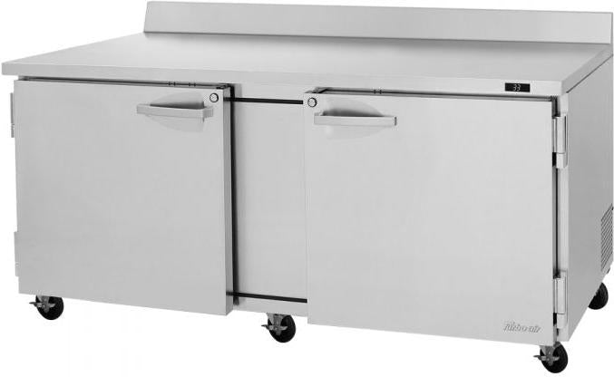 Turbo Air - PRO Series 72.6" Silver Worktop Refrigerator with 2 Solid Doors - PWR-72-N (ETA 5-6 Weeks)