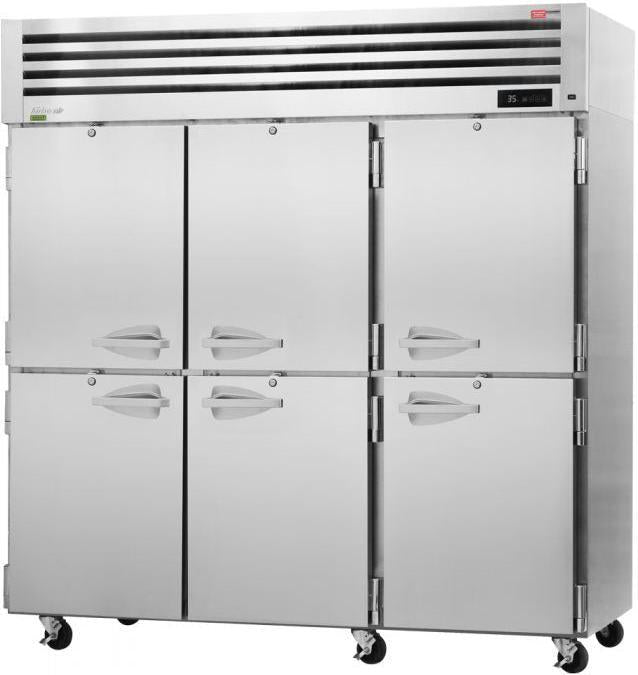 Turbo Air - PRO Series 77.75" Reach-in Three-Section Roll-In Refrigerator with 6 Half-Hinged Solid Door with Door Handles & Locks - PRO-77-6R-N (ETA 5-6 Weeks)