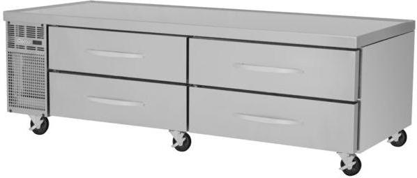 Turbo Air - PRO Series 84" Two-Section Silver Freezer Chef Base with 4 Stainless Steel Drawers - PRCBE-84F-N (ETA 5-6 Weeks)