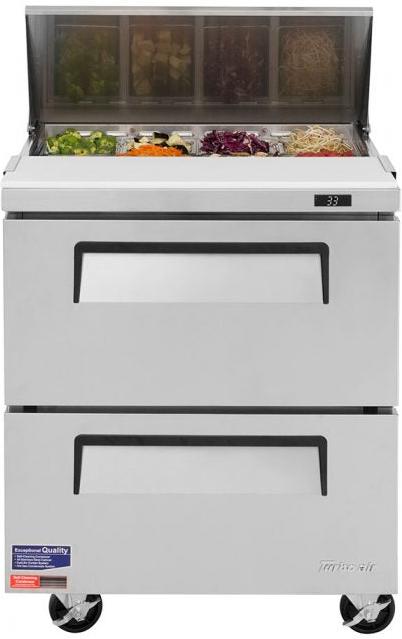 Turbo Air - Super Deluxe 120V 7.0 Cu. Ft. Top Refrigerated Sandwich Prep Table with 8-Pans Opening - TST-28SD-D2-N (ETA 5-6 Weeks)