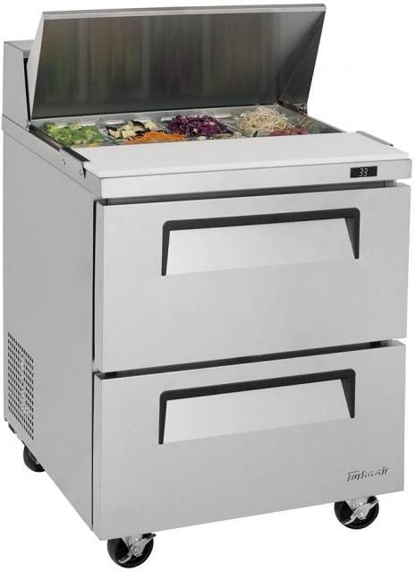 Turbo Air - Super Deluxe 120V 7.0 Cu. Ft. Top Refrigerated Sandwich Prep Table with 8-Pans Opening - TST-28SD-D2-N (ETA 5-6 Weeks)