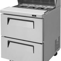 Turbo Air - Super Deluxe 120V 7.0 Cu. Ft. Top Refrigerated Sandwich Prep Table with 8-Pans Opening - TST-28SD-D2-N (ETA 5-6 Weeks)