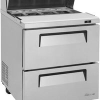 Turbo Air - Super Deluxe 120V 7.0 Cu. Ft. Top Refrigerated Sandwich Prep Table with 8-Pans Opening - TST-28SD-D2-N (ETA 5-6 Weeks)