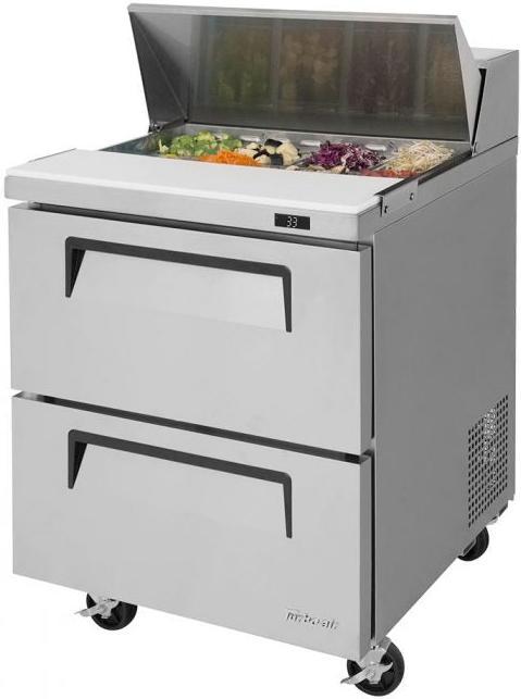 Turbo Air - Super Deluxe 120V 7.0 Cu. Ft. Top Refrigerated Sandwich Prep Table with 8-Pans Opening - TST-28SD-D2-N (ETA 5-6 Weeks)