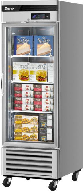 Turbo Air - Super Deluxe 27" Silver One Glass Door Reach-In Freezer with 3 Shelves - TSF-23GSD-N (ETA 5-6 Weeks)