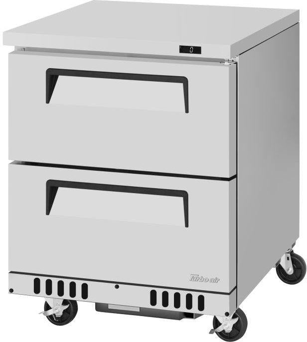 Turbo Air - Super Deluxe 27.5" 2 Drawers Clear Lid Refrigerated Sandwich Prep Table with Front Breathing Airflow - TUF-28SD-D2-FB-N (ETA 5-6 Weeks)