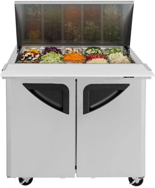 Turbo Air - Super Deluxe 36" 2 Door Mega Top Refrigerated Sandwich Prep Table - TST-36SD-15-N6 (ETA 5-6 Weeks)