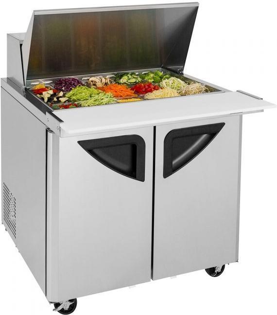 Turbo Air - Super Deluxe 36" 2 Door Mega Top Refrigerated Sandwich Prep Table - TST-36SD-15-N6 (ETA 5-6 Weeks)