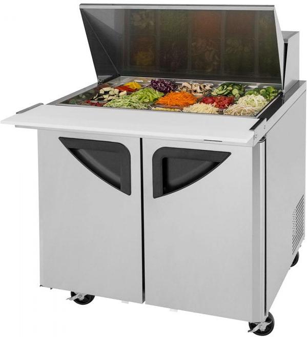 Turbo Air - Super Deluxe 36" 2 Door Mega Top Refrigerated Sandwich Prep Table - TST-36SD-15-N6 (ETA 5-6 Weeks)