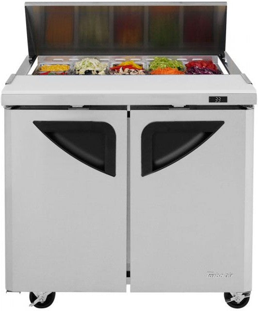 Turbo Air - Super Deluxe 36" Refrigerated Sandwich Prep Table with 2 Solid Doors - TST-36SD-N6 (ETA 5-6 Weeks)