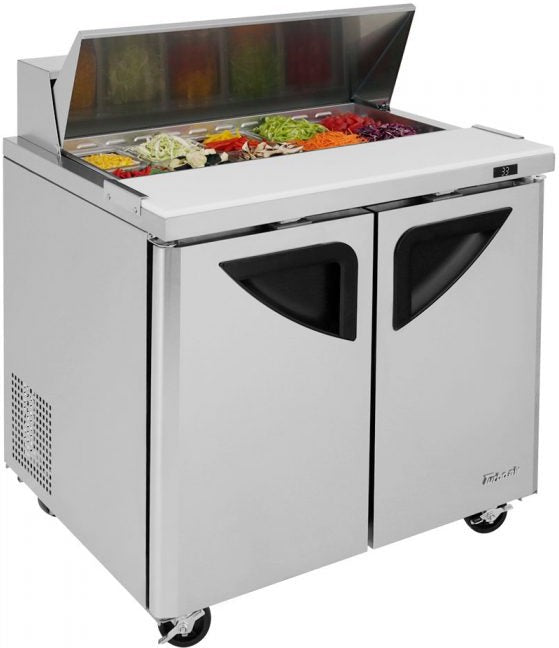 Turbo Air - Super Deluxe 36" Refrigerated Sandwich Prep Table with 2 Solid Doors - TST-36SD-N6 (ETA 5-6 Weeks)