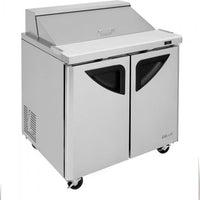 Turbo Air - Super Deluxe 36" Refrigerated Sandwich Prep Table with 2 Solid Doors - TST-36SD-N6 (ETA 5-6 Weeks)