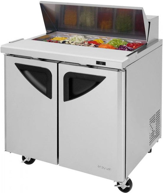 Turbo Air - Super Deluxe 36" Refrigerated Sandwich Prep Table with 2 Solid Doors - TST-36SD-N6 (ETA 5-6 Weeks)