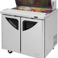 Turbo Air - Super Deluxe 36" Refrigerated Sandwich Prep Table with 2 Solid Doors - TST-36SD-N6 (ETA 5-6 Weeks)