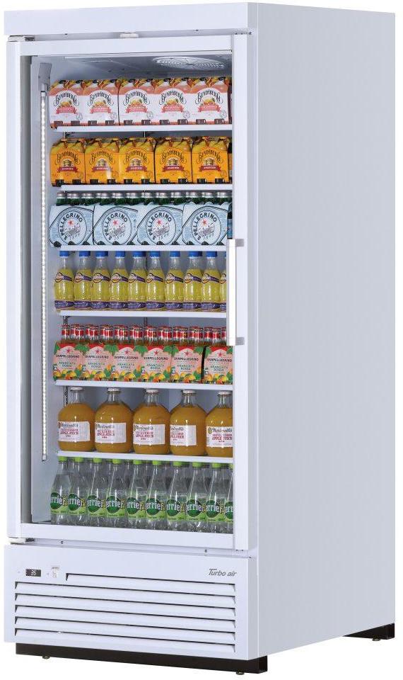 Turbo Air - Super Deluxe 36.4" White One Swing Door Refrigerated Merchandiser and 6 Adjustable Shelves - TJMR-30SDW-N (ETA 5-6 Weeks)