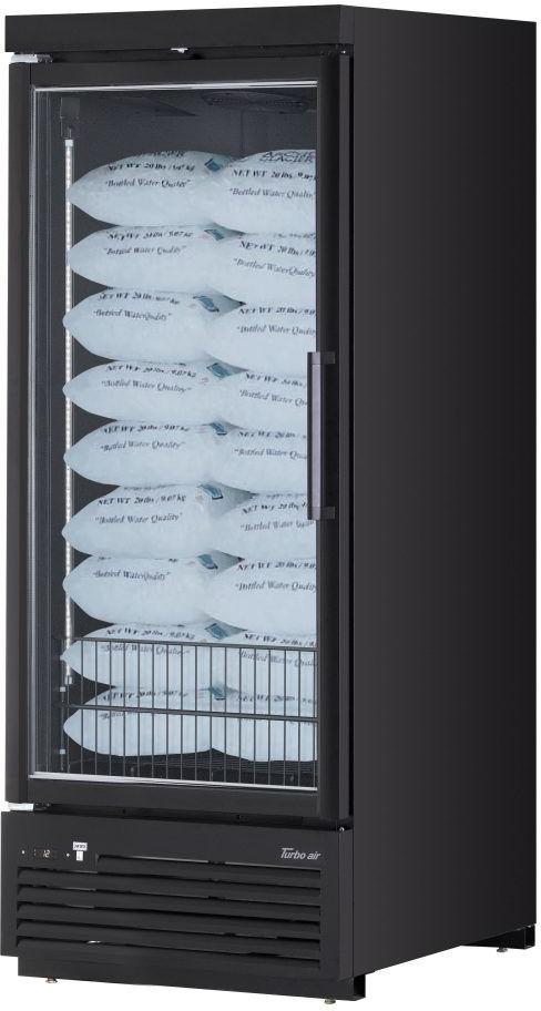 Turbo Air - Super Deluxe 36.6" Black One Swing Door Jumbo Ice merchandiser and 3 Shelves - TJMI-30SDB-N (ETA 5-6 Weeks)