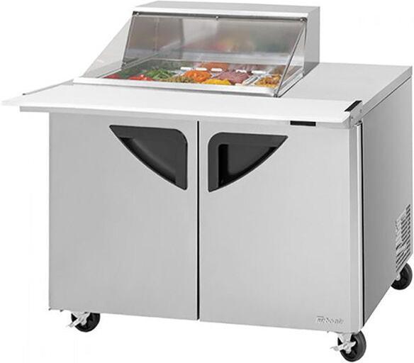 Turbo Air - Super Deluxe 48" 2 Door Mega Top Refrigerated Sandwich Prep Table with Clear Lid - TST-48SD-12M-N-CL (ETA 5-6 Weeks)