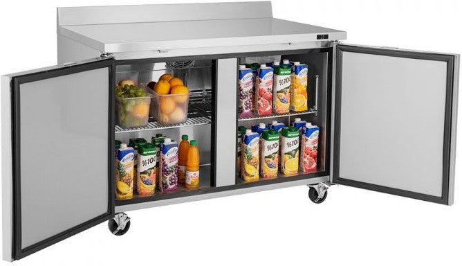 Turbo Air - Super Deluxe 48" Worktop Refrigerator with 2 Solid Doors - TWR-48SD-N (ETA 5-6 Weeks)