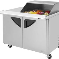 Turbo Air - Super Deluxe 48.25" 2 Door Refrigerated Sandwich Prep Table with Slide-Back Lid - TST-48SD-12M-N(-LW) (ETA 5-6 Weeks)