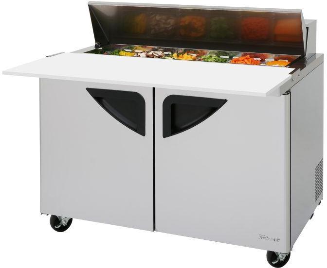 Turbo Air - Super Deluxe 48.25" 2 Door Refrigerated Sandwich Prep Table with Stainless Steel Top with 12-Pan Opening - TST-48SD-12-N (ETA 5-6 Weeks)