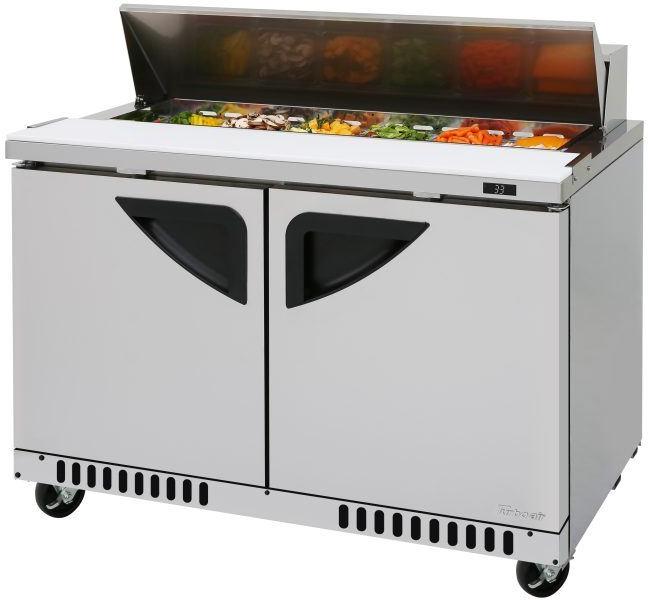 Turbo Air - Super Deluxe 48.25" 2 Solid Doors Refrigerated Sandwich Prep Table with Front Breathing Airflow - TST-48SD-FB-N (ETA 5-6 Weeks)