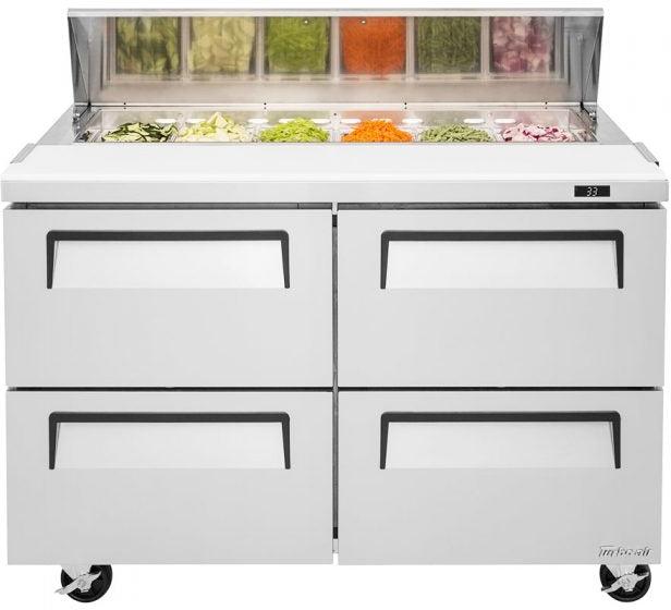 Turbo Air - Super Deluxe 48.25" Refrigerated Sandwich Prep Table with Front Breathing Airflow - TST-48SD-D4-FB-N (ETA 5-6 Weeks)
